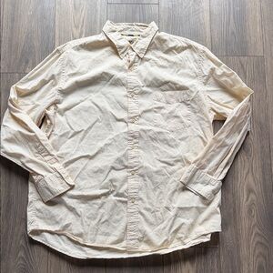 Club Room Men's Cream Long-Sleeve Button-Down Shirt